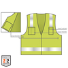 Glowear By Ergodyne M Lime Economy Surveyors Vest Class 2 - Single Size 8249Z-S